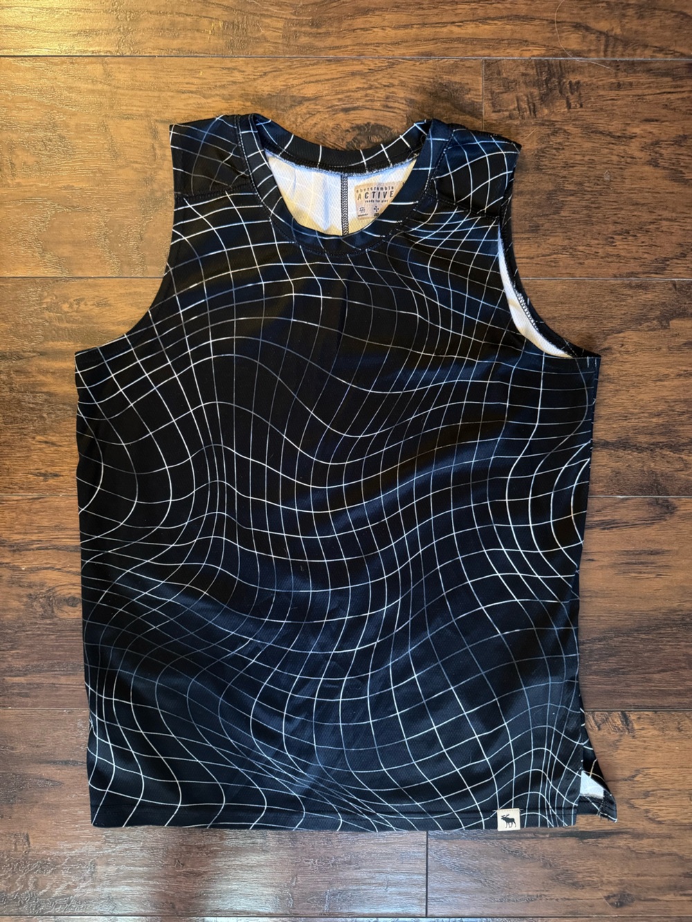 abercrombie kids Black & White Grid-Print performance Tank Top